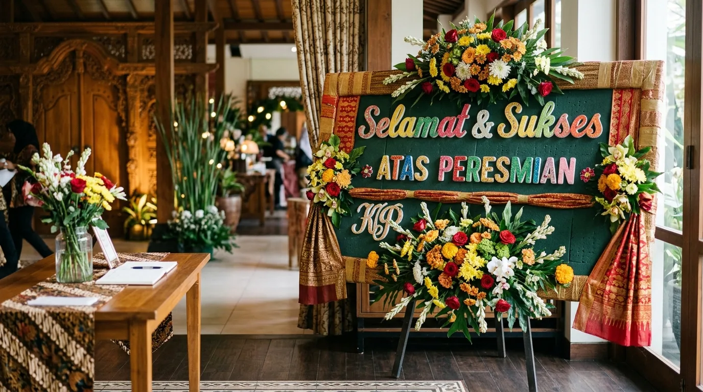 Bunga papan bandung detail material dan bentuk