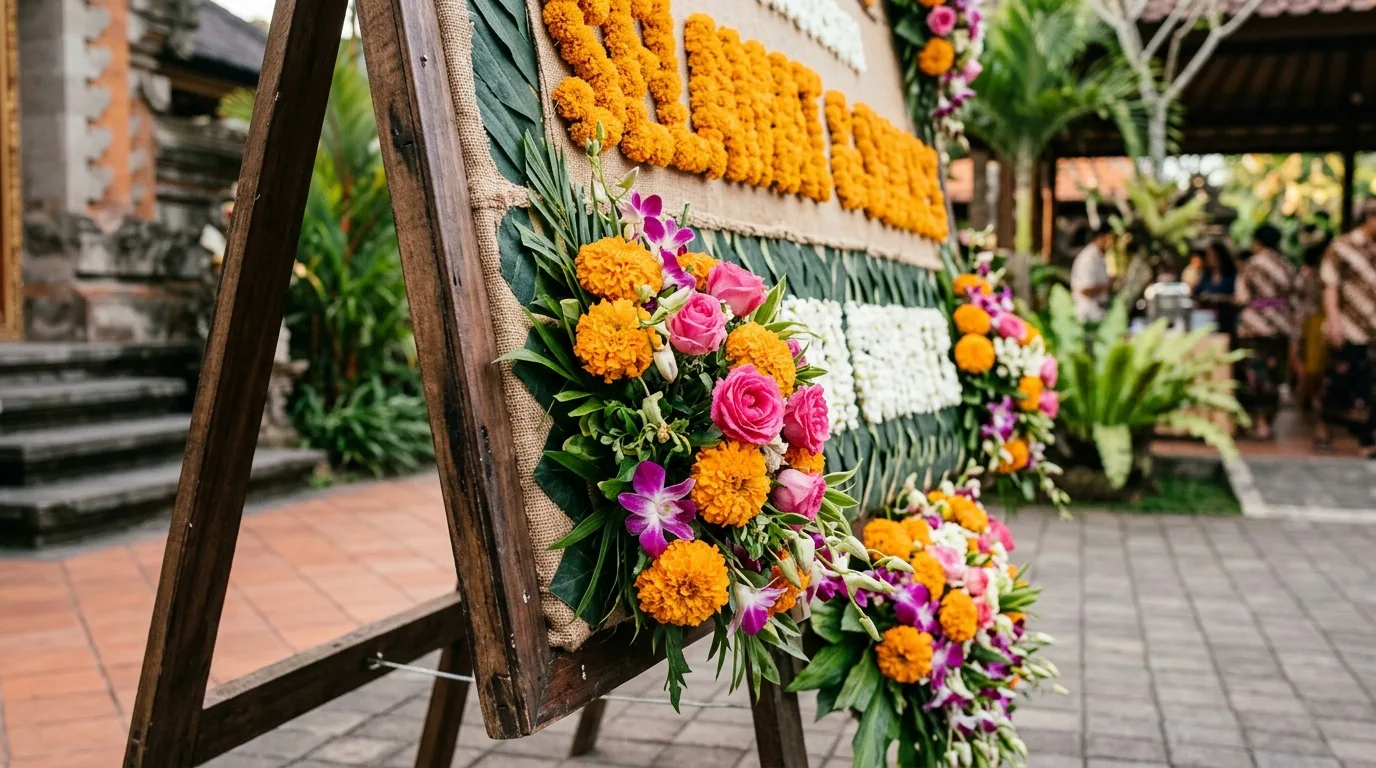 Bunga papan congratulations — detail material