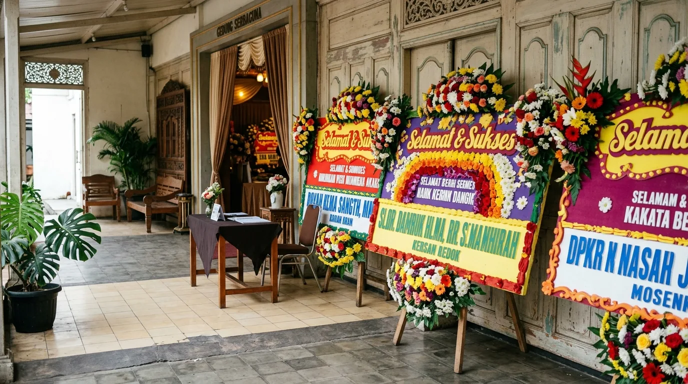 Bunga papan congratulations — konteks penempatan