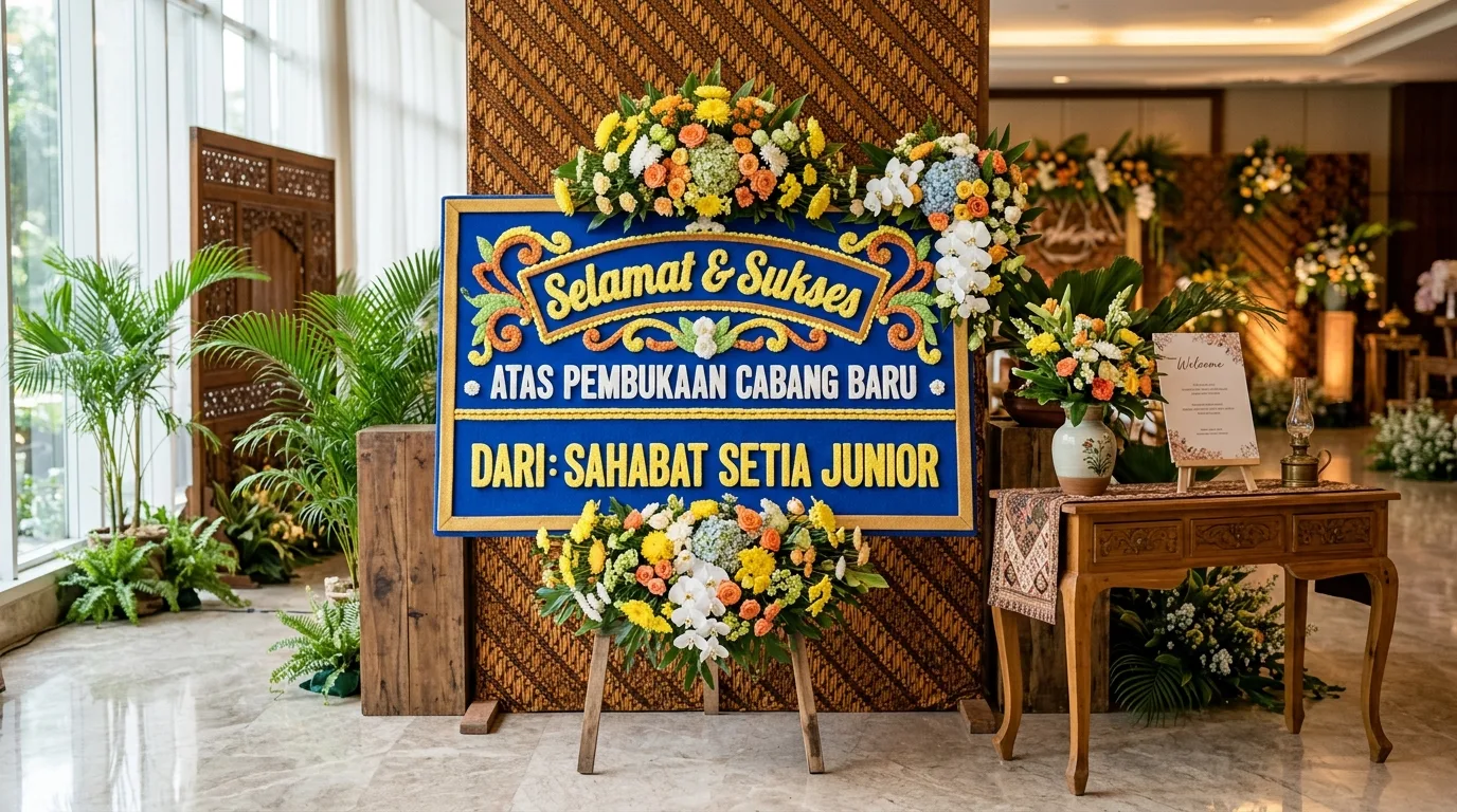 Contoh papan bunga pada konteks ruang dan penempatan
