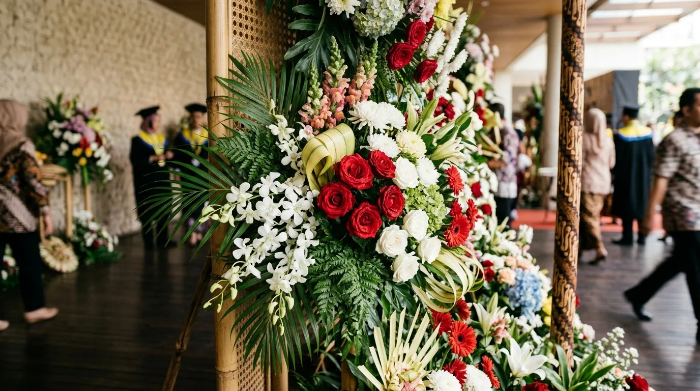 Detail Bunga pada Standing Flower Kelulusan