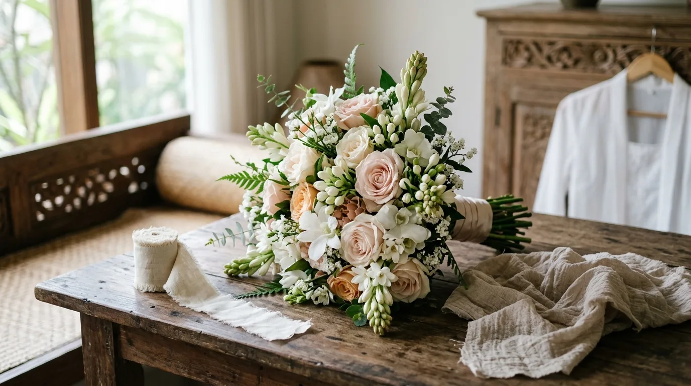 Hand Bouquet Wedding dengan Proporsi Seimbang