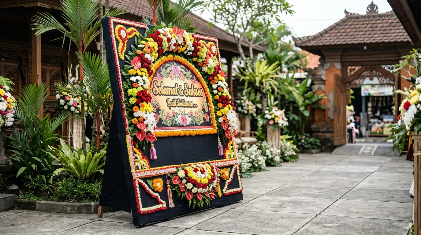 Karangan bunga ucapan selamat dan sukses — sudut tiga perempat