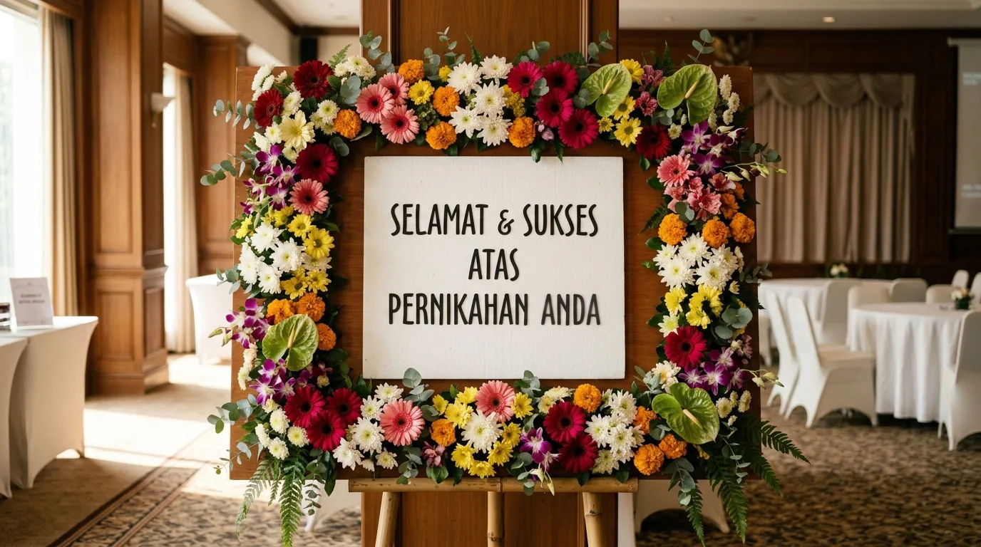 Karangan Bunga Ucapan Selamat dengan Area Pesan Ringkas