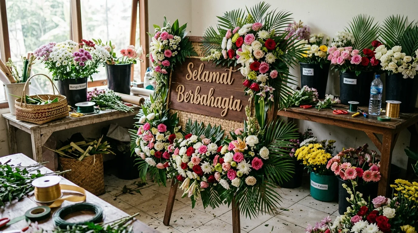 Material dan perlengkapan papan bunga