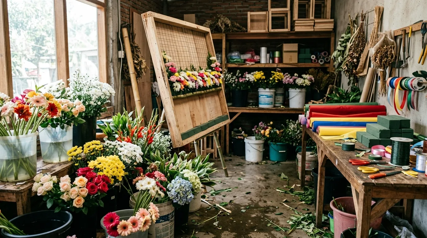 Papan bunga bandar lampung — persiapan florist