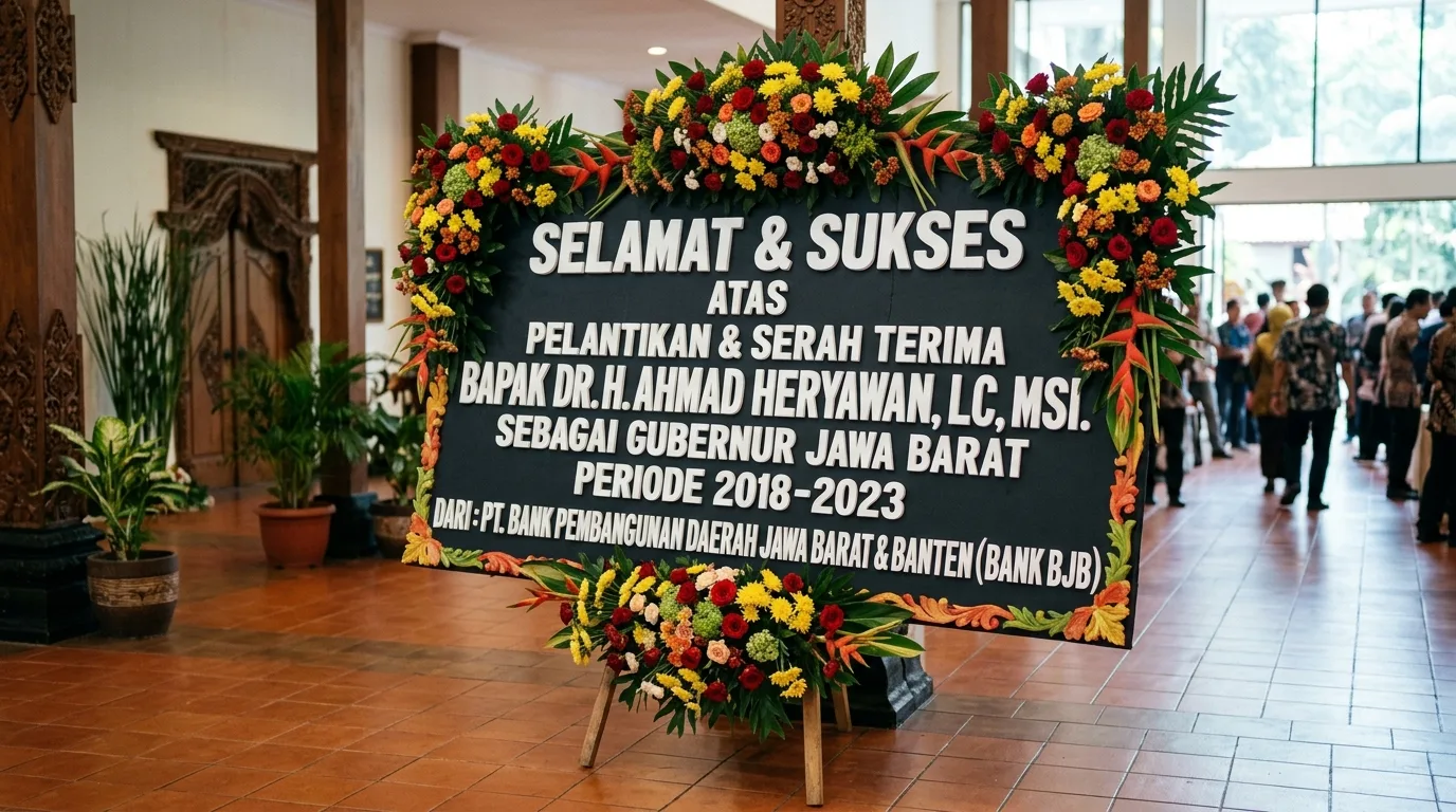 Papan bunga congratulations dari sudut tiga perempat