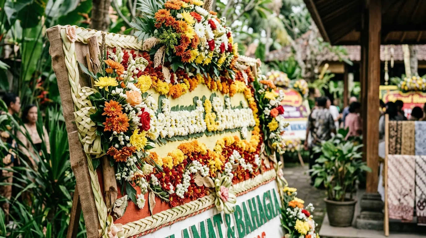 Papan bunga padang — detail material