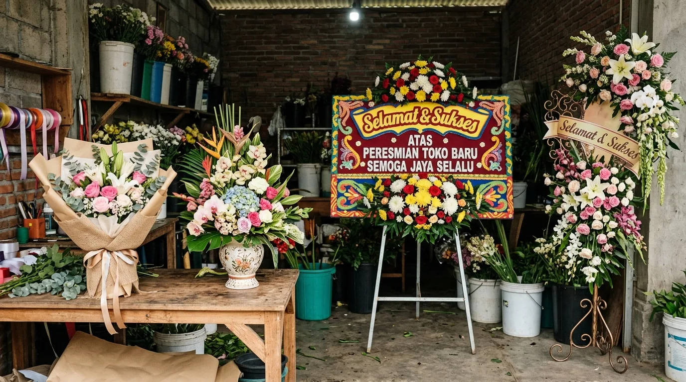 Rangkaian bunga dalam konteks penggunaannya