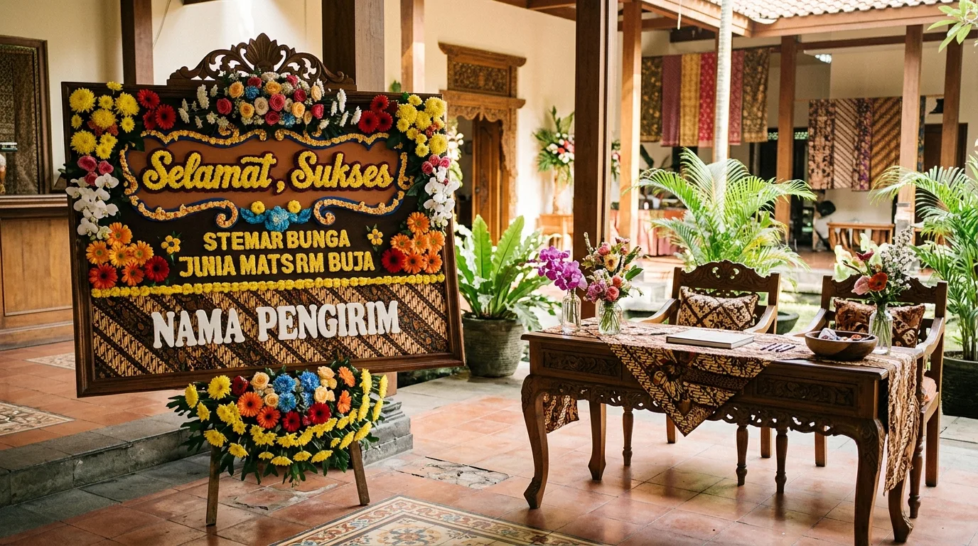 Selamat dan sukses karangan bunga — konteks penempatan