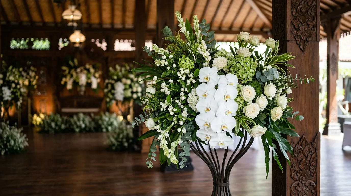 Standing flower bouquet — detail material