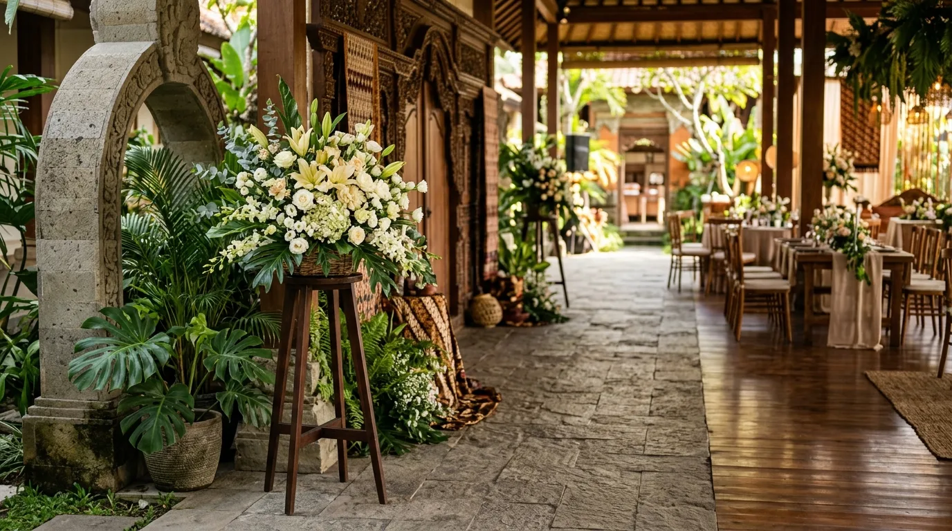 Standing flower bouquet — sudut tiga perempat