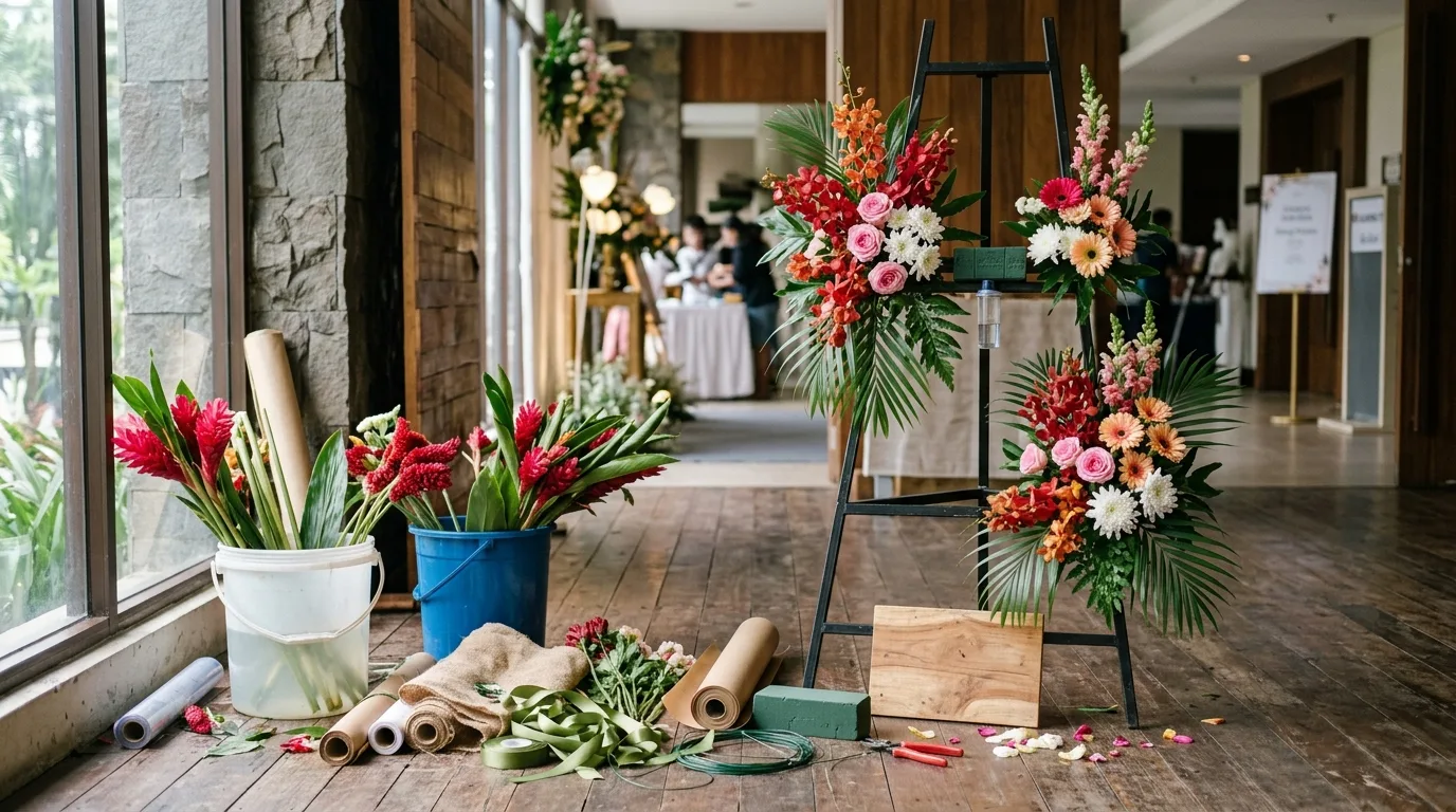 Standing flower congratulations — persiapan florist