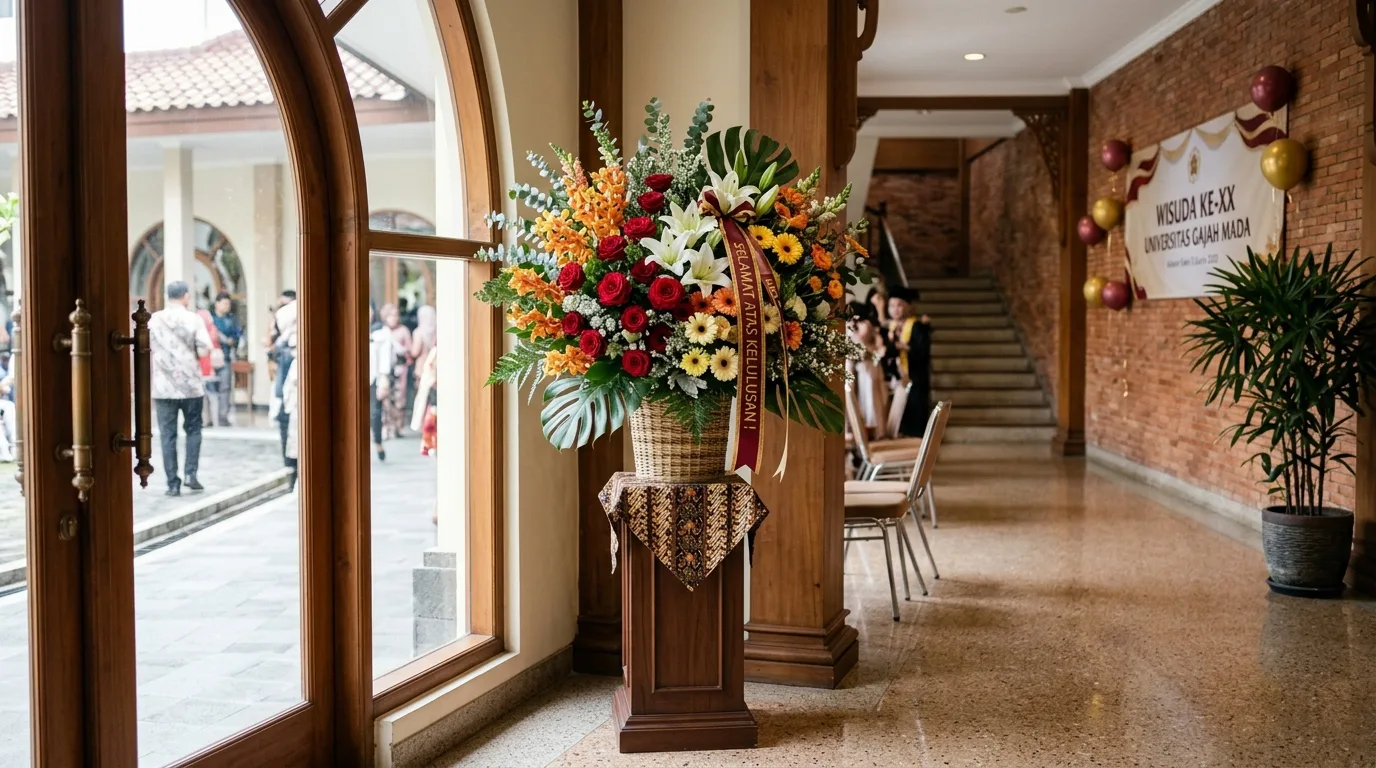 Standing Flower Congratulations sebagai Dekorasi Kelulusan