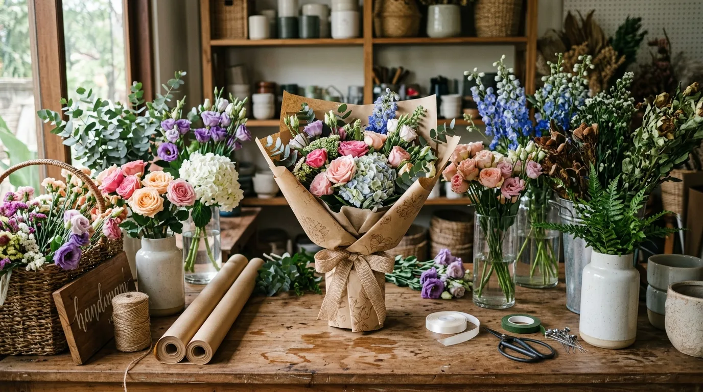 Yang jual buket bunga terdekat — persiapan florist