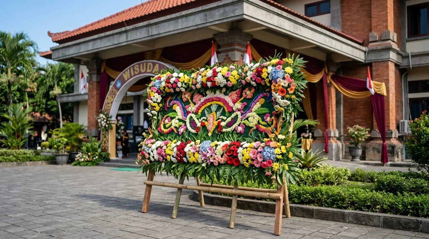 Contoh papan bunga wisuda dengan ucapan singkat