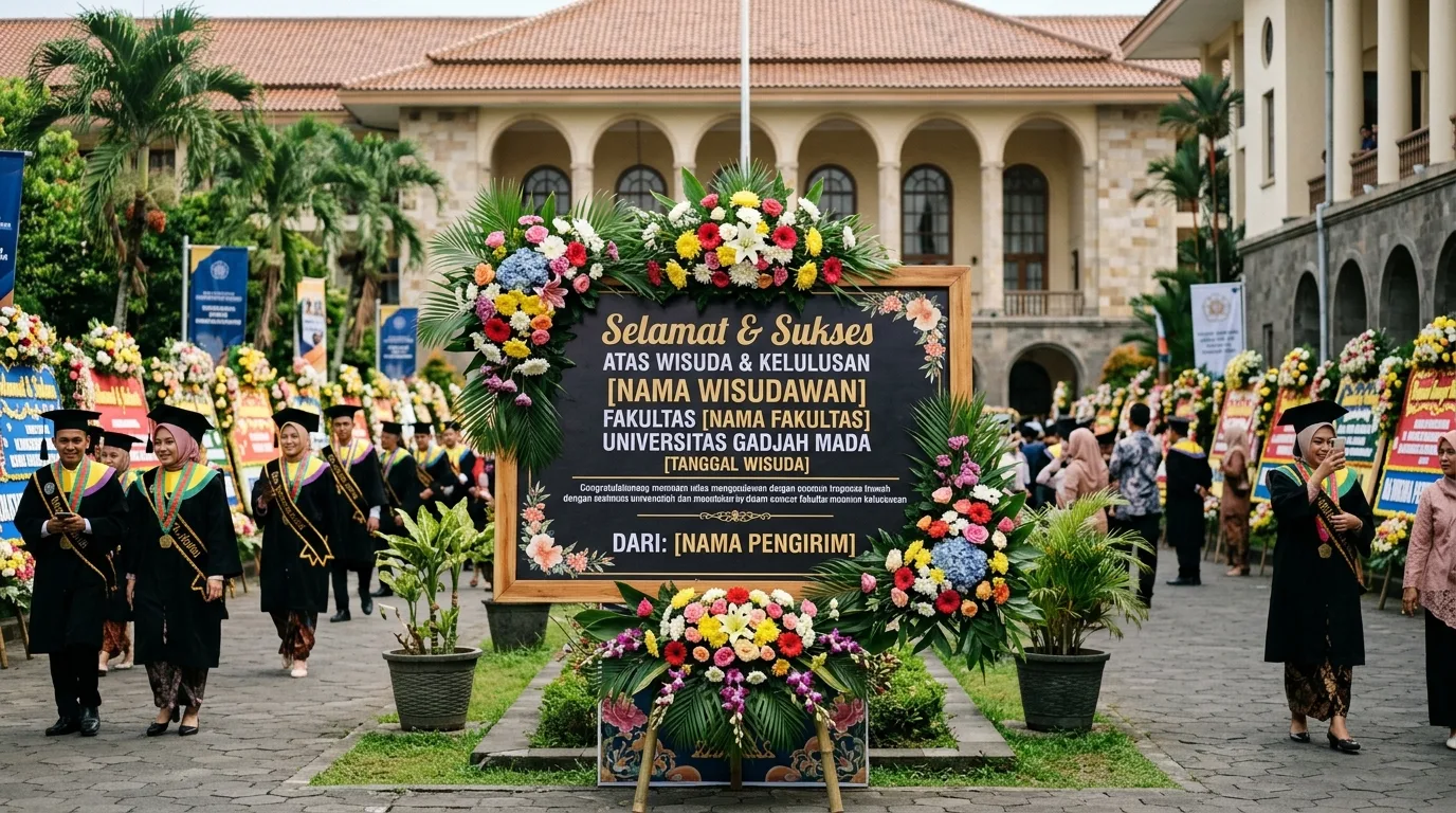 Harga papan bunga wisuda dengan ukuran sedang