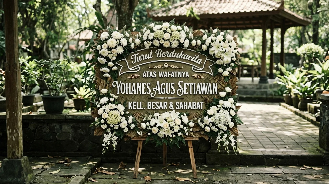 Papan Bunga Duka Cita dengan Warna Sopan