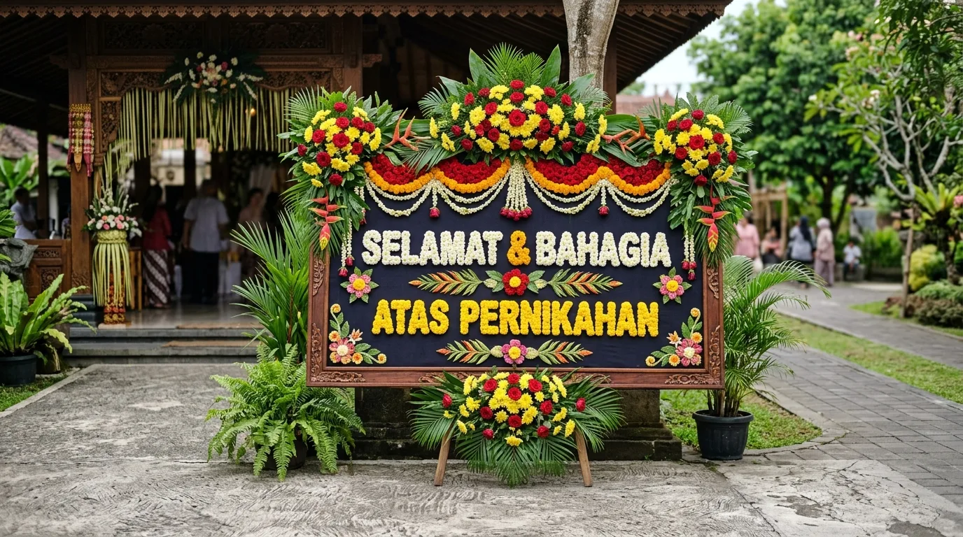 Selamat dan sukses karangan bunga — papan atau karangan bunga dalam konteks karangan bunga