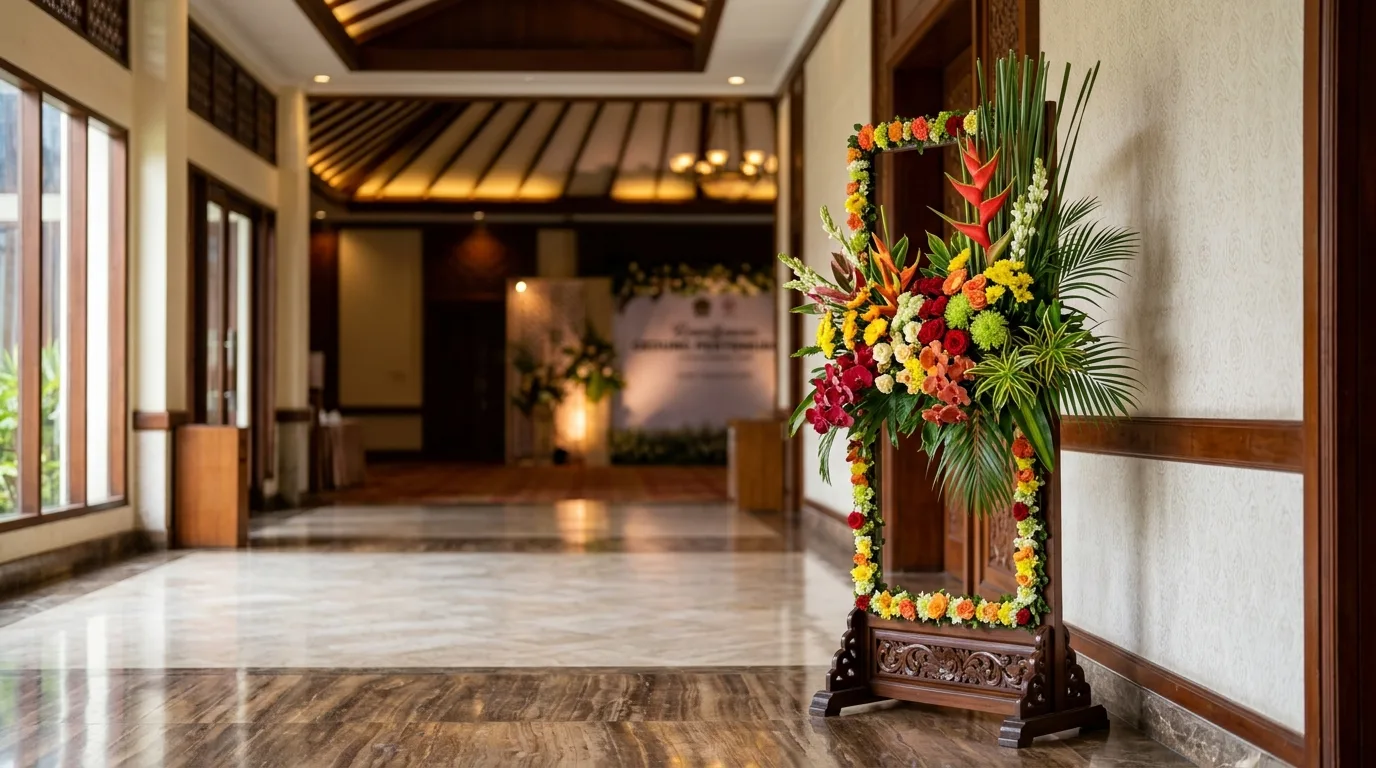 Standing flower bouquet — standing flower dalam konteks flower stand