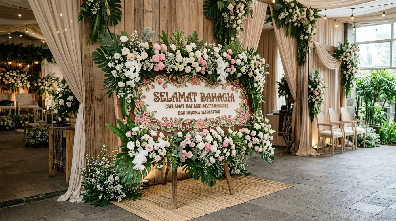 Ucapan bunga papan pernikahan untuk happy wedding